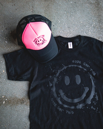 God's Got This Adult Box T-Shirt & Black/Neon Pink Trucker Bundle