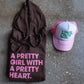 Pretty Girl With A Pretty Heart Brown Hoodie & Light Pink/White Trucker Bundle