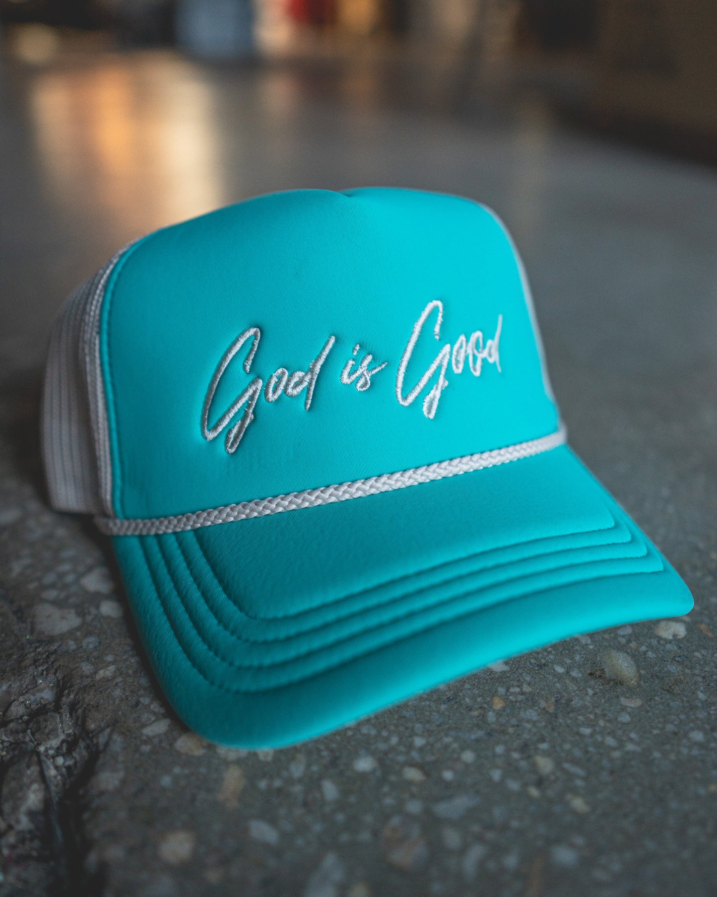 God Is Good Premium Trucker Hat