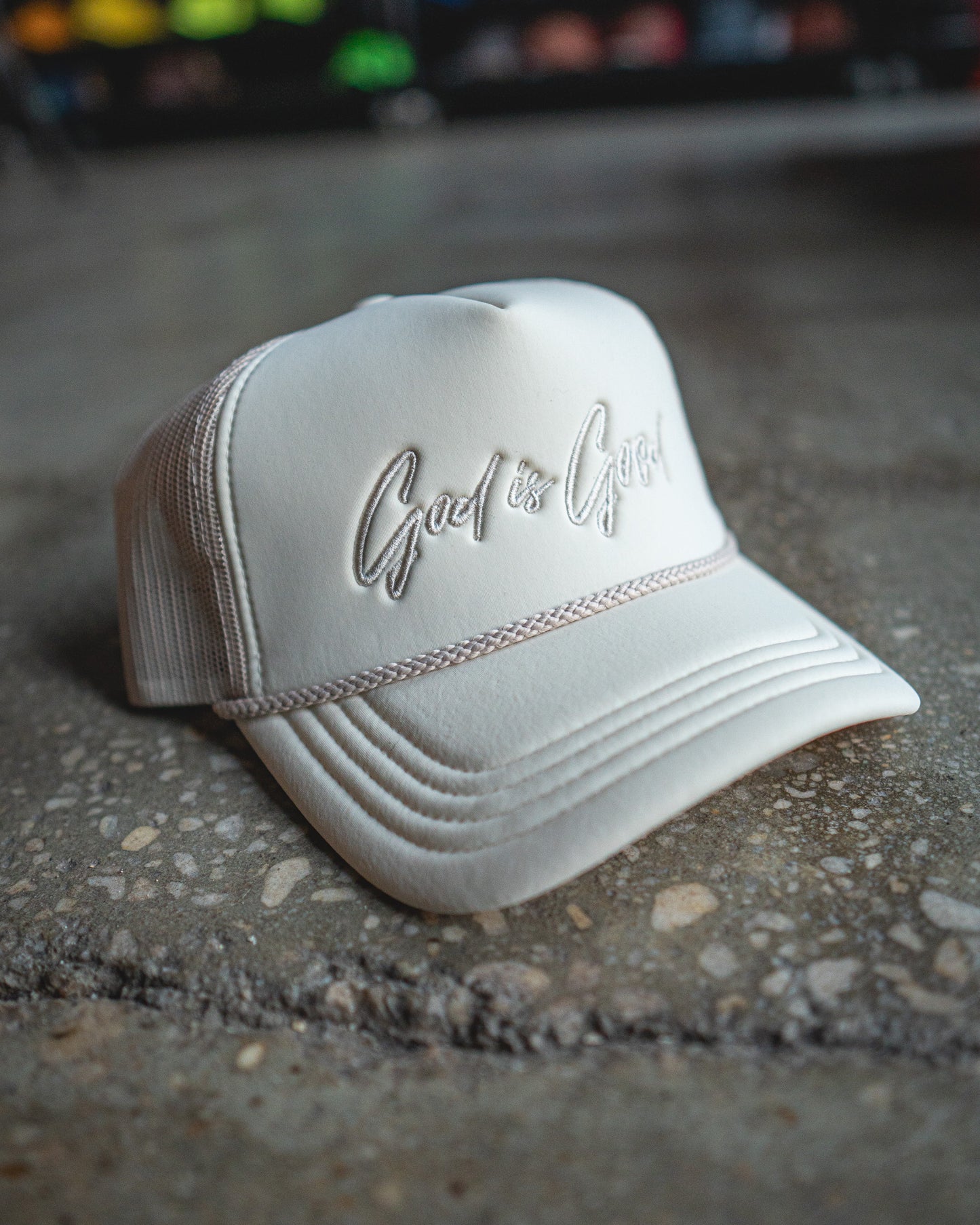 God Is Good Premium Trucker Hat