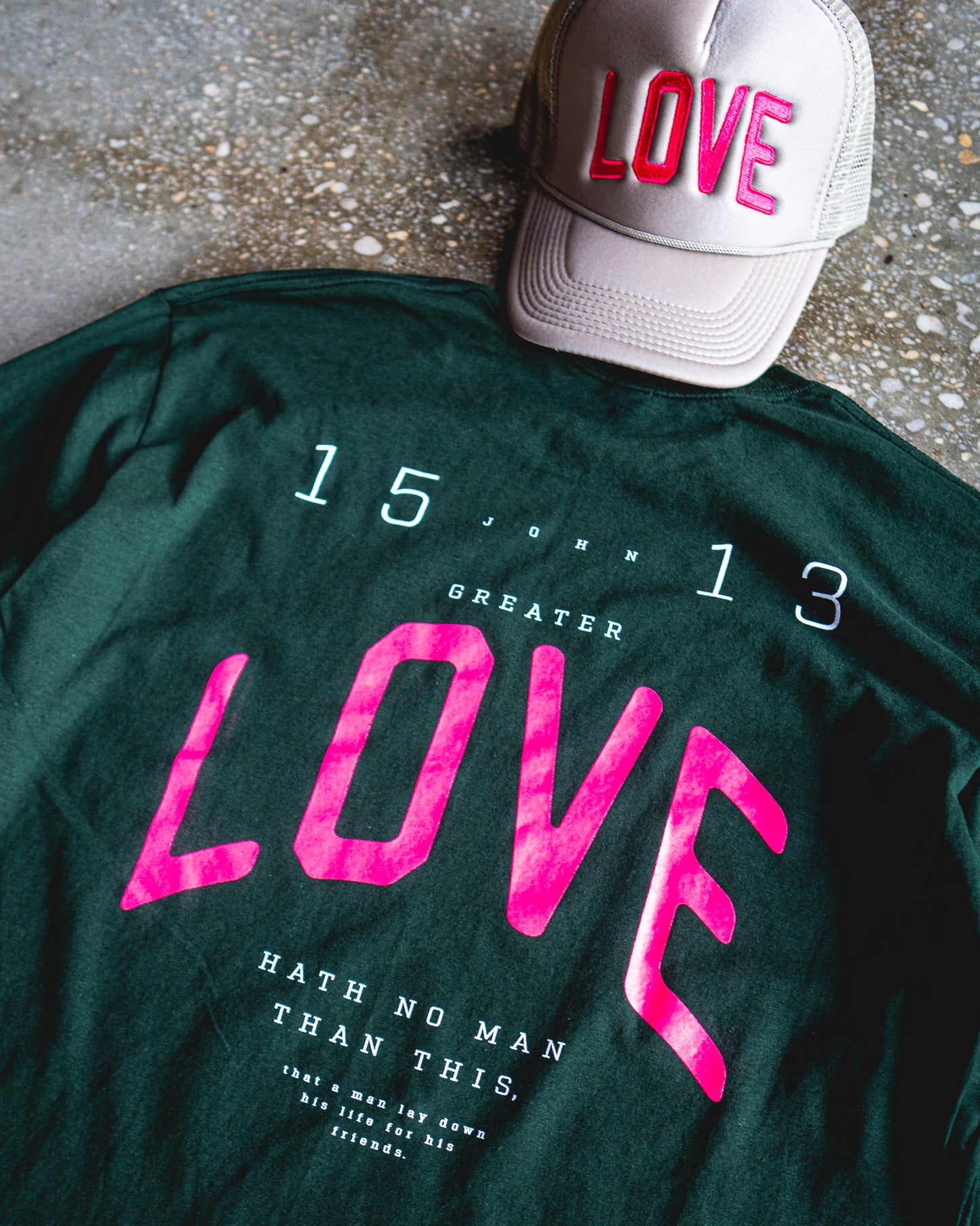 No Greater Love Long-Sleeve & Khaki Trucker Bundle