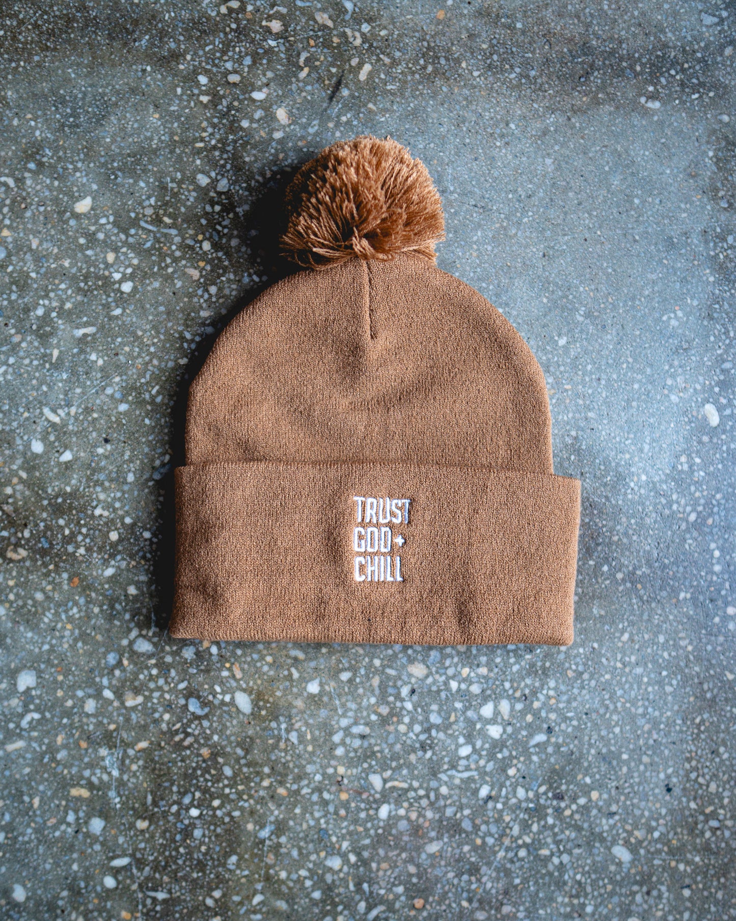 Trust God + Chill Pom Beanie