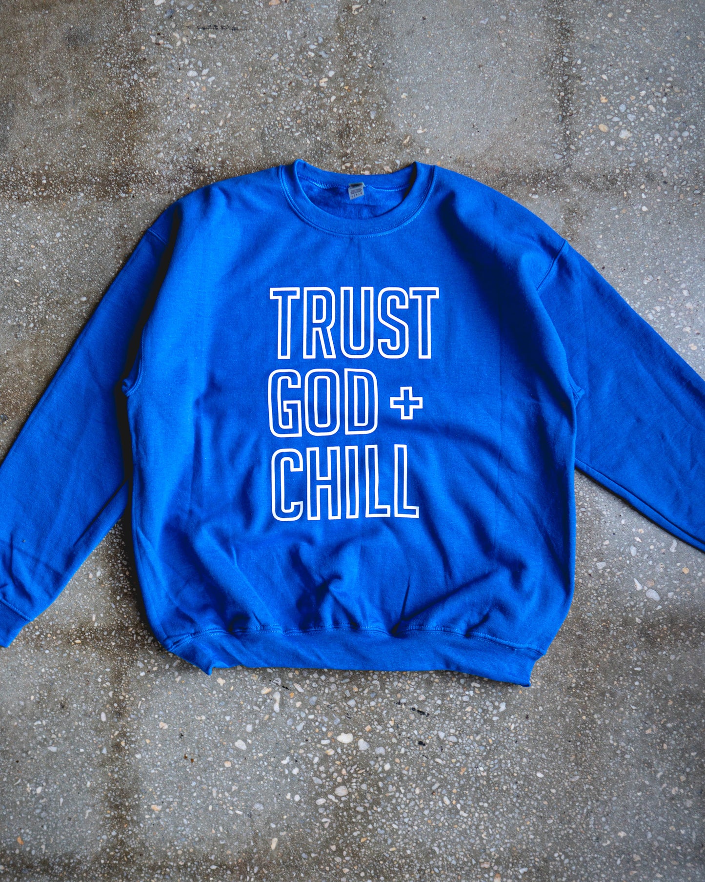 Trust God + Chill Outline Adult Sweatshirt