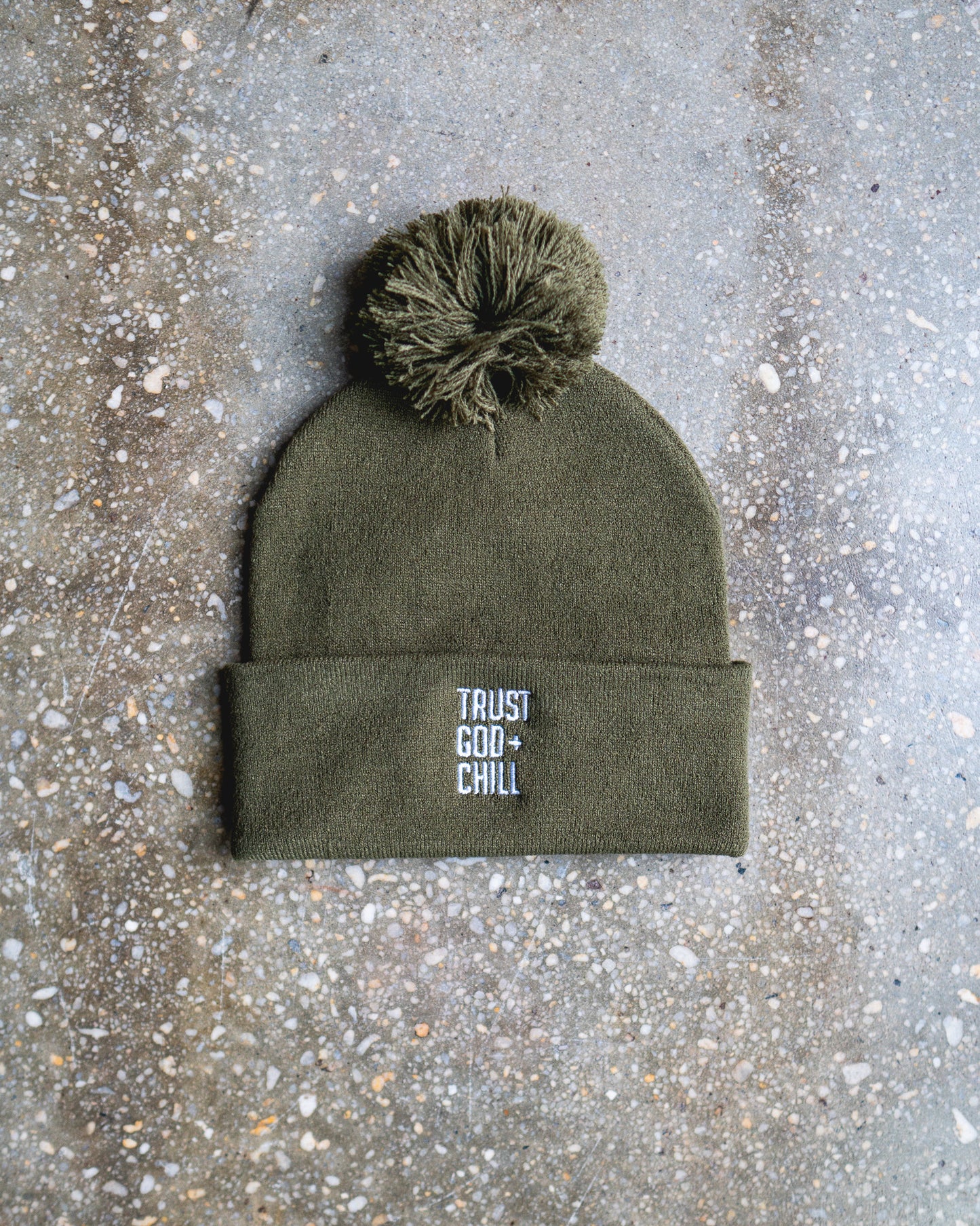 Trust God + Chill Pom Beanie