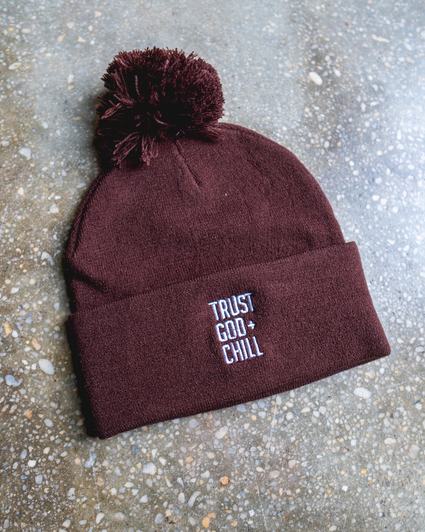 Trust God + Chill Pom Beanie