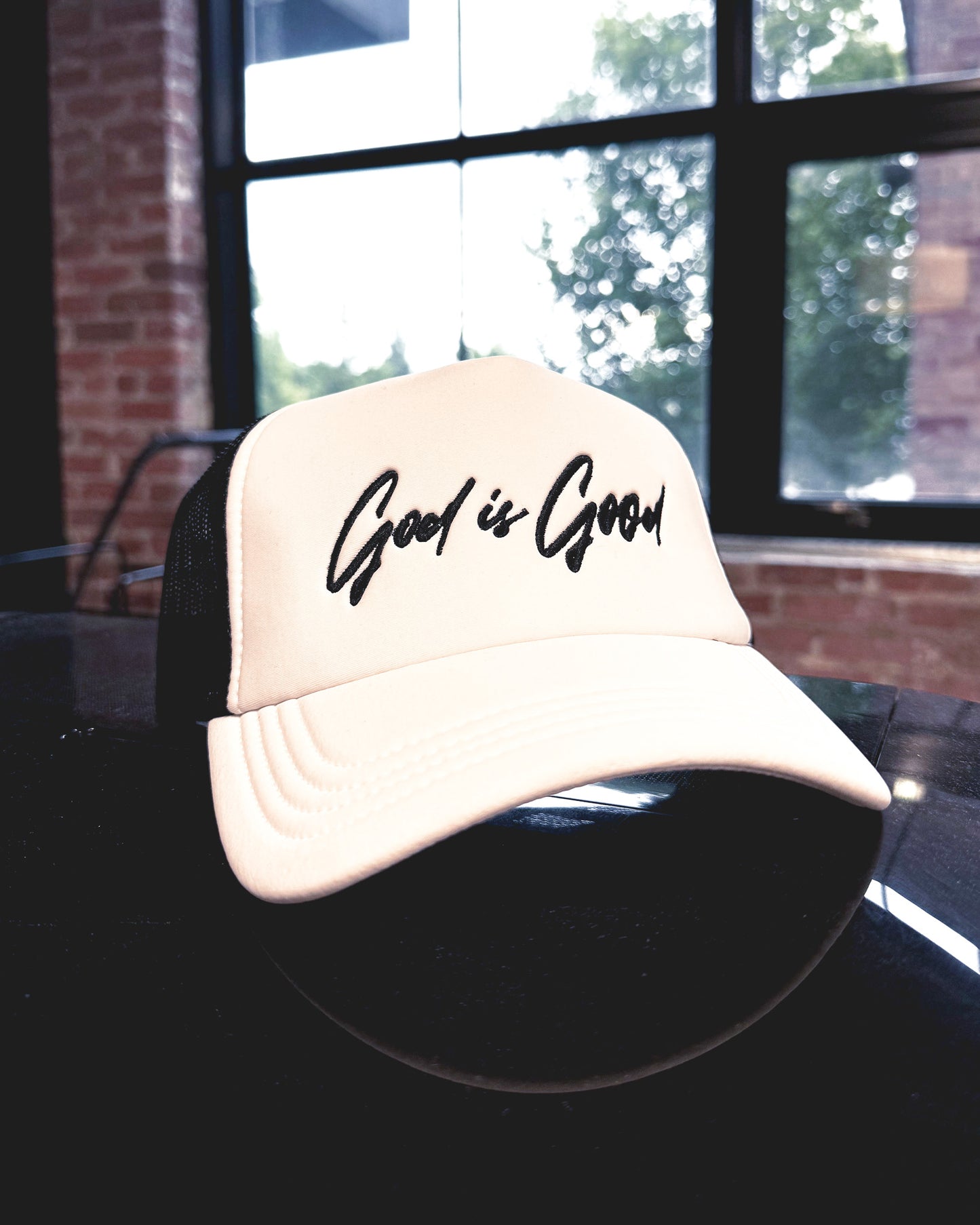 God Is Good Premium Trucker Hat