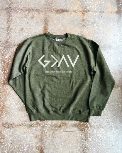 God is Greater than The Highs and Lows Adult Sweatshirt