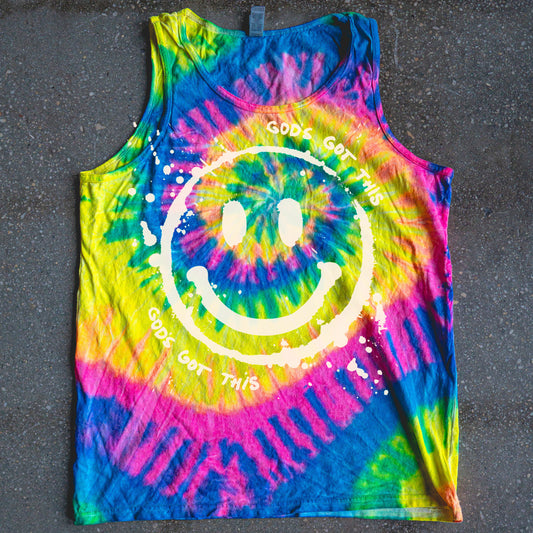 God's Got This Multi-color Spiral Tie-Dyed Tank Top