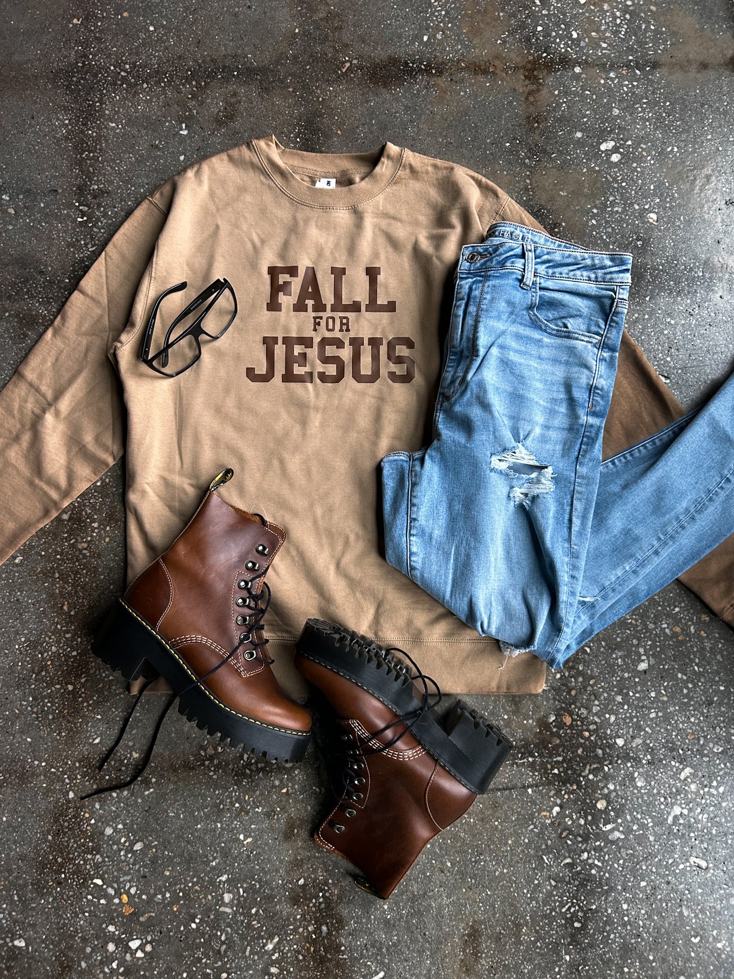 Fall For Jesus Adult Drop Shoulder Sweatshirt