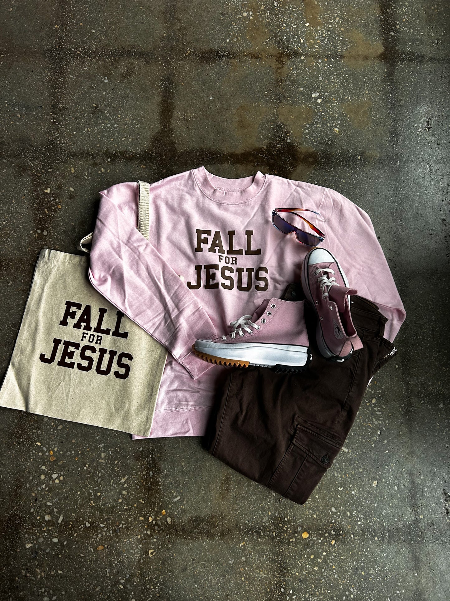 Fall For Jesus Adult Drop Shoulder Sweatshirt