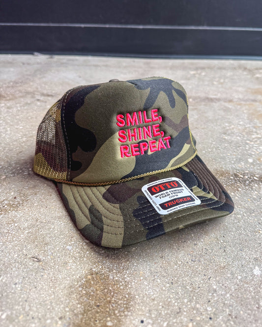 Smile, Shine, Repeat Trucker Hat