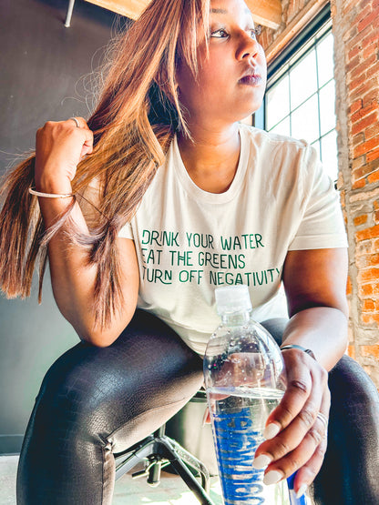 Water, Green, No Negativity Adult Box T-Shirt