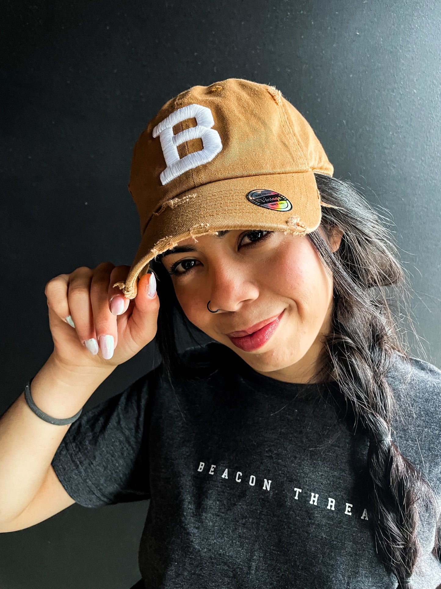 "B" Logo Hat (Distressed)