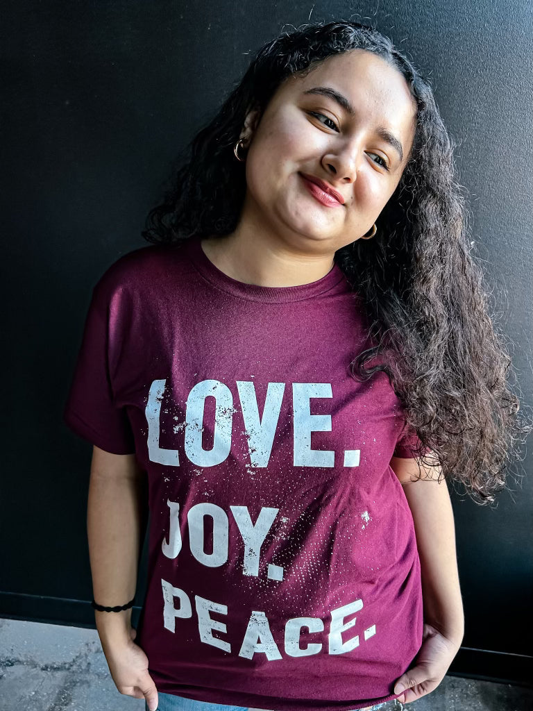 Love. Joy. Peace. Adult Box T-Shirt