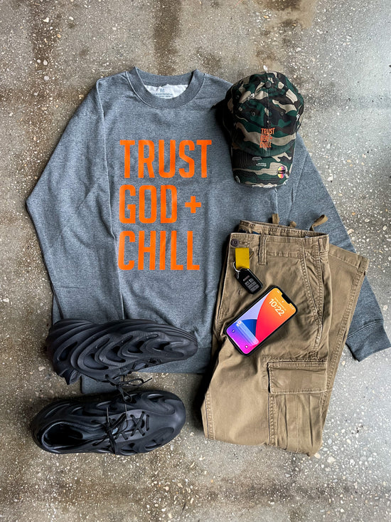Trust God + Chill Adult Drop Shoulder Sweatshirt – Beacon Threads