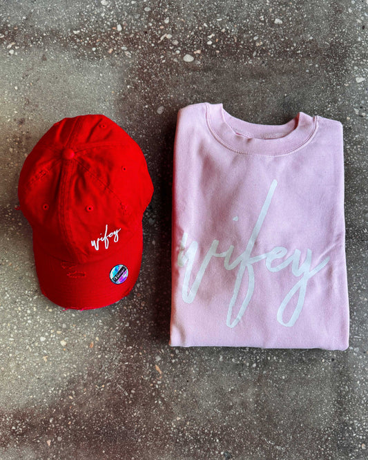 Wifey Sweatshirt & Hat Bundle